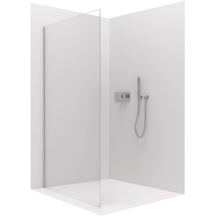 Cerano Varone, perete de dus fix 100x195 cm, sticla transparenta 6 mm, profil cromat, CER-CER-DY505-100-195-SG