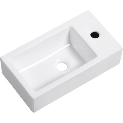 Cerano Vivo, chiuveta suspendata din ceramica 44,5x25 cm, dreapta, alb lucios, CER-CER-476993