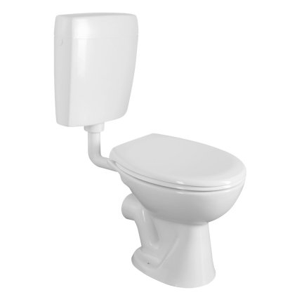 CREAVIT, vas combinat WC cu rezervor, inclusiv kit de spălare, deșeuri spate, alb, TP3306