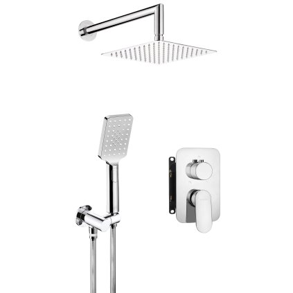 Deante Alpinia, set de duș ascuns cu robinet cu pârghie în sistem BOX, crom, BXYZ0GAM