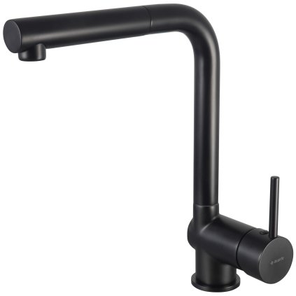 Deante Aster, baterie pentru chiuveta cu gura de scurgere, negru mat, DEA-BCA_N73M