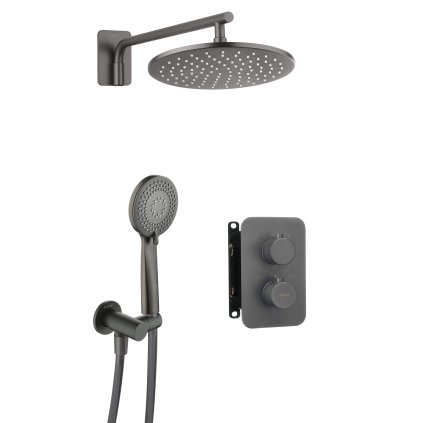 Deante BOX, set de duș ascuns cu robinet termostatic, titan, BXYZDEBT