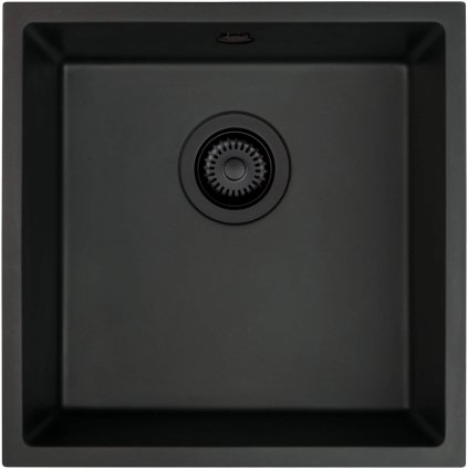 Deante Corda, chiuveta cu 1 camera 440x440x200mm, negru mat, DEA-ZQA_N10A