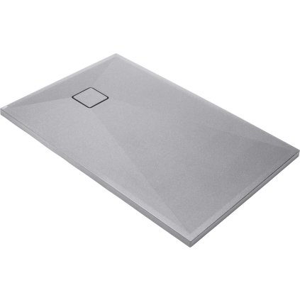 Deante Correo, cadă de duș rectangulară din granit 140x80 cm, gri, DEA-KQR_S48B