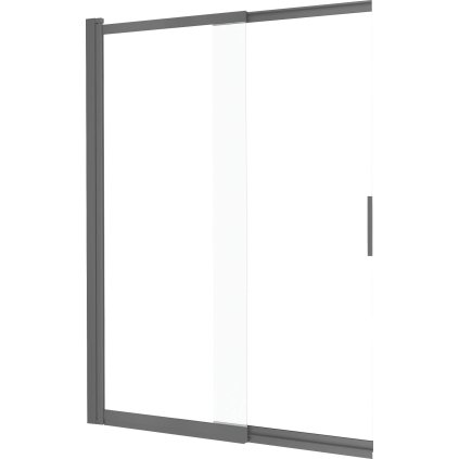 Deante Prizma, glisant, paravan pliabil 100x140 cm, sticlă transparentă de 5 mm, profil grafit, DEA-KTJ_D73R