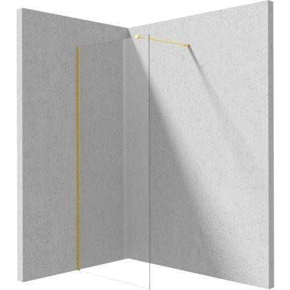 Deante Prizma, paravan de dus 90x195 cm, sticla transparenta 6 mm, profil auriu lucios, DEA-KTJ_Z39P