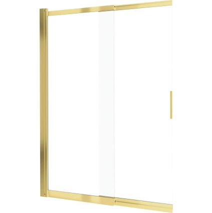Deante Prizma, paravan de baie 100x140 cm cu glisant, aripa rotativa, sticla transparenta 5 mm, profil auriu lucios, DEA-KTJ_Z73R