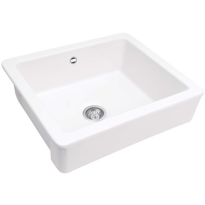 Deante Sabor, fermă chiuvetă ceramică 1 cameră 615x485x200mm, alb, DEA-ZCB_610H