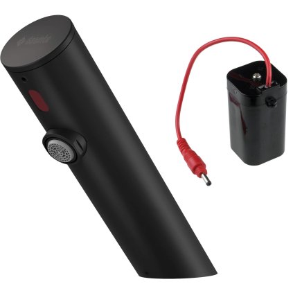 Deante Sense, robinet pentru chiuvetă fără atingere, fără control al temperaturii, sursă de alimentare 4xAA, negru mat, DEA-BQR_N28R