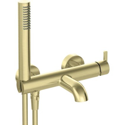 Deante Silia, baterie de baie de perete cu set de duș manual, auriu mat, DEA-BQS_R11M
