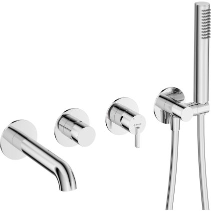Deante Silia, baterie de baie ascuns cu 4 orificii cu set de dus, crom, DEA-BQS_018P