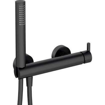 Deante Silia, baterie de dus cu set de dus de mana, negru mat, BQS_N41M