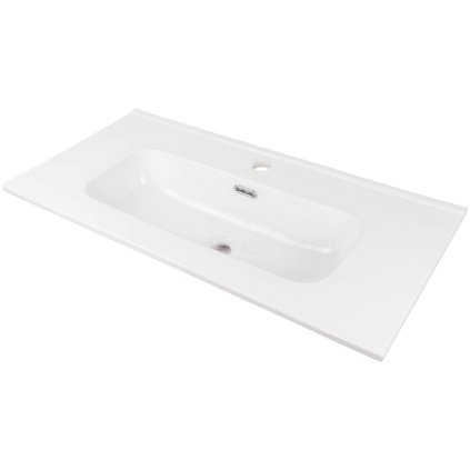 Deante Tubo, chiuveta incorporabila ceramica 80x38,5x16 cm, alb lucios, DEA-CTU_6U8M