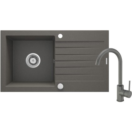 4072 zlew zorba antracyt granit 1k z o 760x440x160 3 5 osprzet space saver bateria nemezja z wylewka u