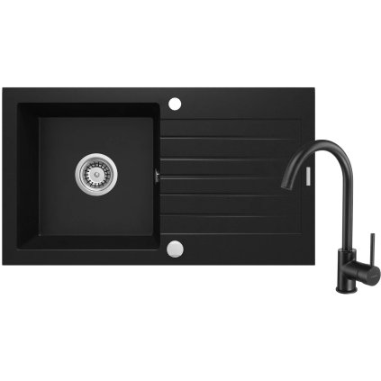 4069 1 zlew zorba nero granit 1k z o 760x440x160 3 5 osprzet space saver bateria milin z wylewka u