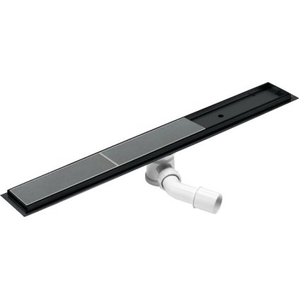 Deante, scurgere liniară din oțel inoxidabil cu grilă rotativă (2 în 1) 90 cm, sifon H65, negru, KOS_N09D