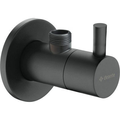 Deante, supapă cu unghi rotund cu cap ceramic și filtru 1/2" - 3/8", negru mat, DEA-VFA_N62R