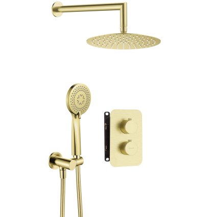 Deante, set de duș termostatic ascuns + BOX, rotund, auriu mat, DEA-BXYZREBT