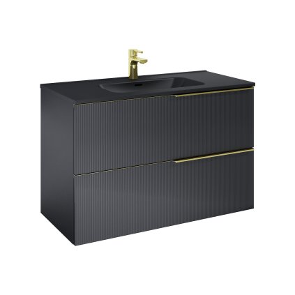 Elita Soho, dulap lavoar 100x45x64 cm 2S, negru mat, ELT-168746