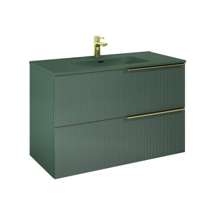 Elita Soho, dulap lavoar 100x45x64 cm 2S, verde mat, ELT-169085