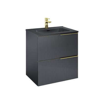 Elita Soho, dulap lavoar 60x45x64 cm 2S, negru mat, ELT-168740