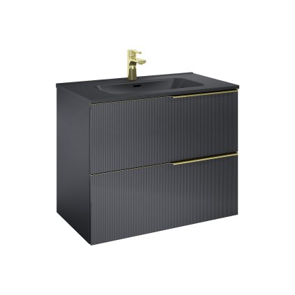 Elita Soho, dulap lavoar 80x45x64 cm 2S, negru mat, ELT-168743