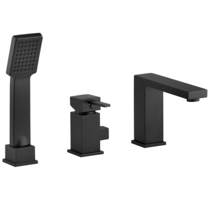 Erga Afeo, baterie de baie cu 3 orificii, negru mat, ERG-YKA-BW.AFEO-BLK