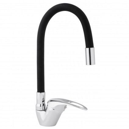 Erga Ceres, baterie pentru chiuvetă de sine stătătoare cu braț elastic, gri-crom, ERG-YKA-BZ.CERES-BLK