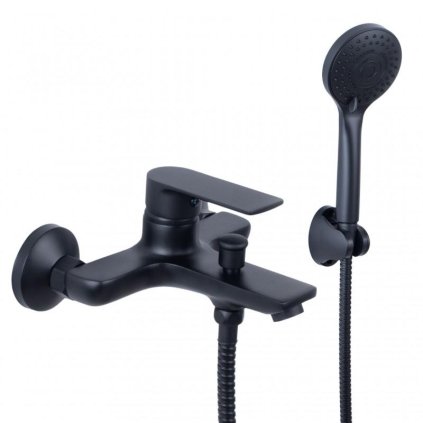 Erga Elena, baterie cadă cu set de duș manual, negru mat, ERG-YKA-BW.ELENA-BLK