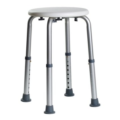 299637 erga handicap pro vyskovo nastavitelna okruhla stolicka do sprchy 443x443x526 mm biela seda erg 07705