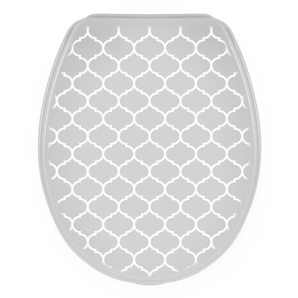 Erga Iris, scaun toaletă din polipropilenă, gri cu model Orient, ERG-07989