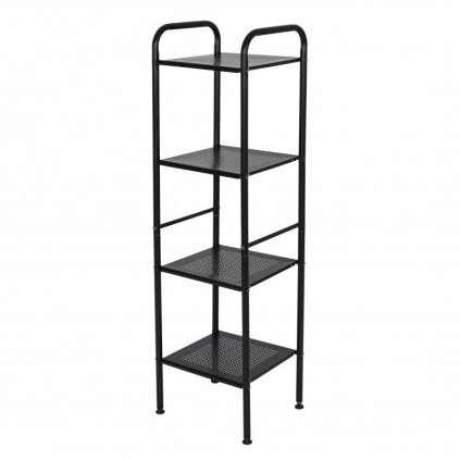 Erga Lexa, raft metalic baie cu 4 rafturi 28x33x114,5 cm, negru mat, ERG-YKA-P.LEXA-4-BLK