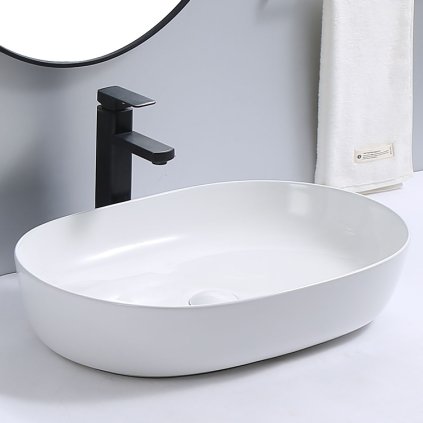 Erga Paola, chiuveta blat 800x400x135 mm, alb lucios, ERG-V03-9487E-WH