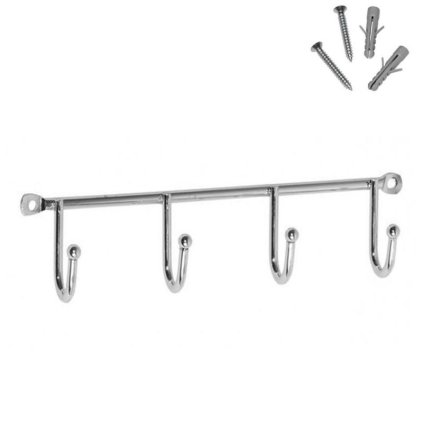 Accesorii Erga, 4 carlige pentru prosoape, crom, ERG-YKA-E.WK4