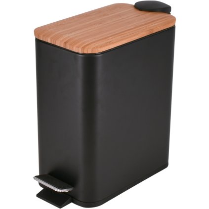 Erga Rado, coș de gunoi 5l din oțel inoxidabil, negru mat-maro, ERG-08423