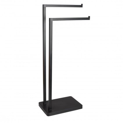 Erga Roki, suport dublu pentru prosoape 30,5x20,5x80,5 cm, negru mat, ERG-YKA-P.ROKI-BLK