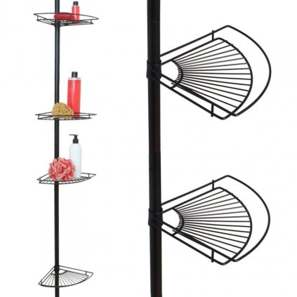 Erga Scopic, poliță de colț telescopică 276x28,8x21,5 cm, negru mat, ERG-YKA-CH.SCOPIC-BLK