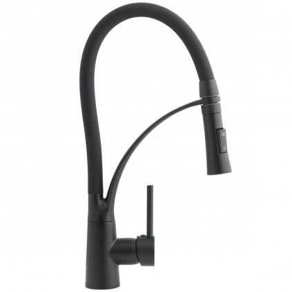 Erga Zefir, baterie chiuveta inalta cu brat elastic h-430, negru mat, ERG-YKA-BZ.ZEFIR-BLK