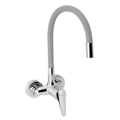 Ferro Zumba - baterie chiuveta cu brat elastic 100mm, argintiu-crom, 94484,0S