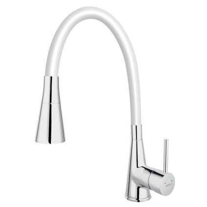 Ferro Zumba II - Baterie chiuveta cu brat elastic, alb-crom, 70720,0B