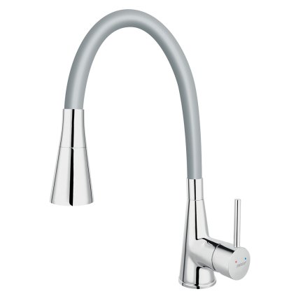 Ferro Zumba II - Baterie chiuveta cu brat elastic, gri-crom, 70720-0S