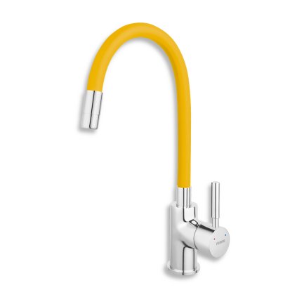 Ferro Zumba, baterie chiuveta cu brat elastic, Galben/crom, 70710-0ZL