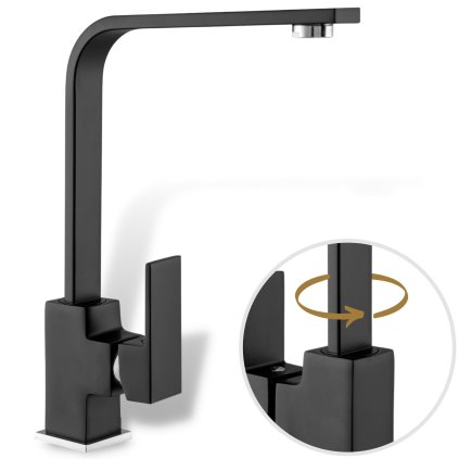 Gamma Moon, baterie pentru chiuvetă de sine stătătoare, negru mat, GMA-BNK-BK
