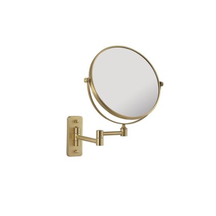 Gedy, oglinda cosmetica suspendata GAIA, diametru 230mm, fata-verso, auriu mat, CO202488