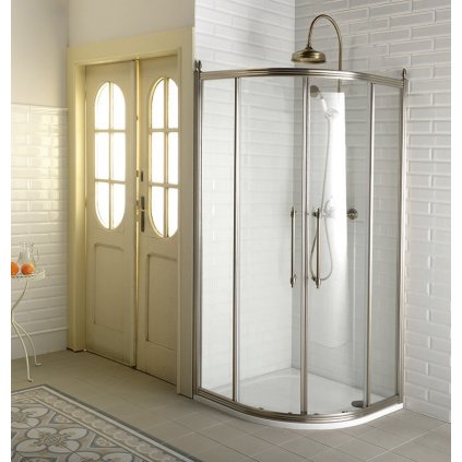 111180 gelco antique stvrtkruhova sprchova zastena 1000x1000mm 2 dvere cire sklo bronz gq5210c