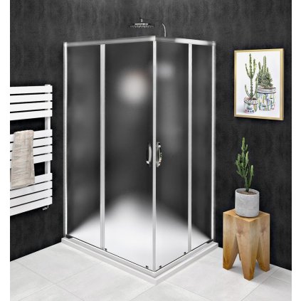 Gelco, paravan de duș SIGMA SIMPLY dreptunghiular 1000x800 mm, versiune L/P, intrare colț, sticlă cărămidă, GS2410GS2480