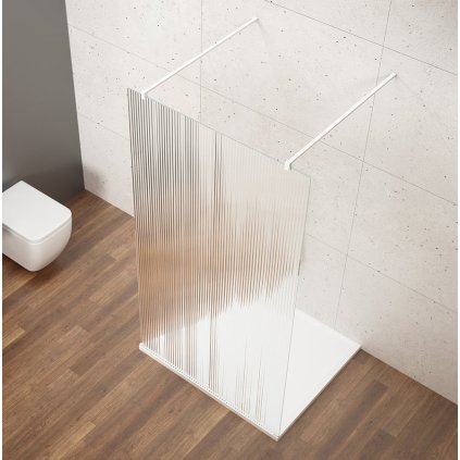 Gelco, paravan de duș dintr-o singură bucată VARIO WHITE pentru spațiu, sticlă nordică, 700 mm, GX1570-03