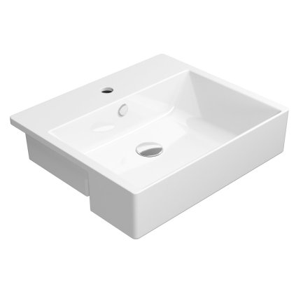 GSI, Chiuvetă ceramică KUBE X 55x47 cm, semi-încastrată, ExtraGlaze alb, 9434111
