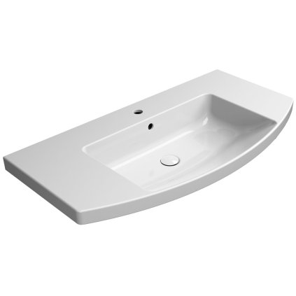 GSI, chiuveta rotunda din ceramica NORM 100x52 cm, alb ExtraGlaze, 8643111