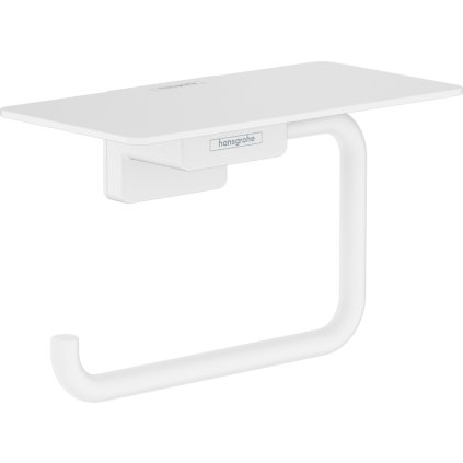Hansgrohe AddStoris, suport hârtie igienică cu raft, alb mat, HAN-41772700